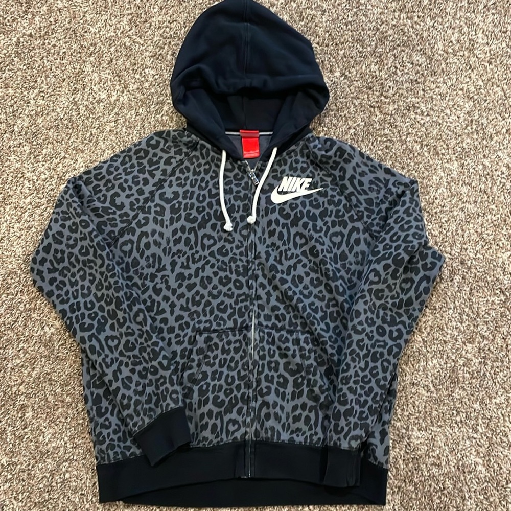 Nike Womens Leopard Full-zip Jacket Size XL GUC